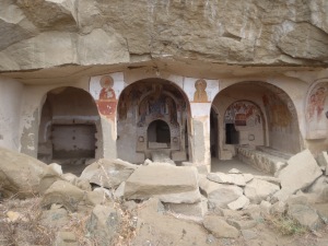 Rectory carved into a mountain side with Frescoes painted in it